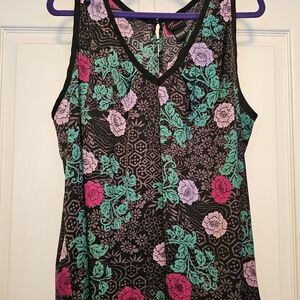 Torrid Floral Tank Top - Black, Pink, Green